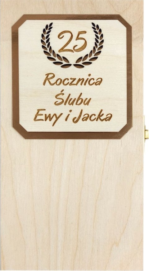 Drewniane pudełko na rocznicę ślubu z grawerem Jubileusz Złote Gody