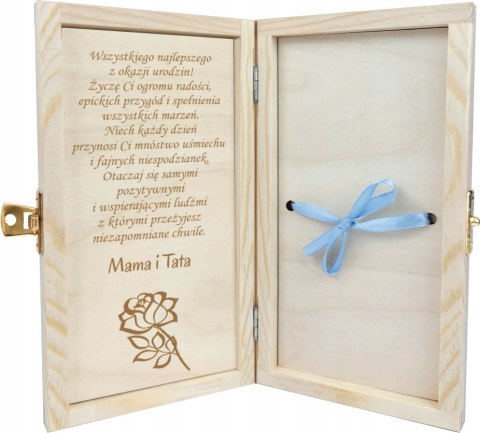 Drewniane pudełko na urodziny z grawerem Jubileusz 18 20 30 50 70 Prezent