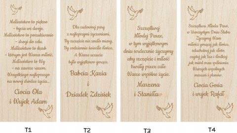 Drewniane pudełko ślubne na pieniądze z grawerem i wstążką Prezent Pamiątka