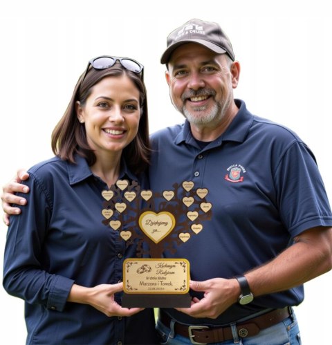 Prezent Ślubny Dla Rodziców Drzewko Podziękowanie GRAWER Złoto