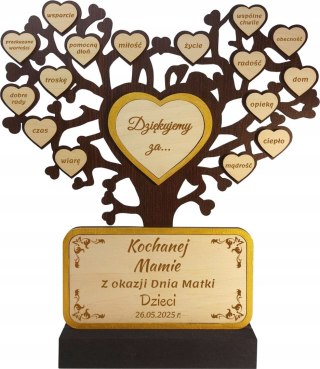 Prezent na Dzień Matki Drzewko z Grawerem Personalizowany Upominek dla Mamy