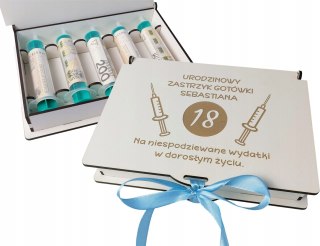 Pudełko Zastrzyk Gotówki Prezent na 18 Urodziny 20 25 30 40