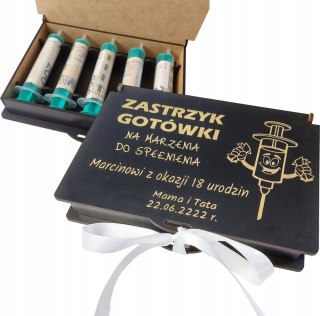 Pudełko Zastrzyk Gotówki Prezent na Urodziny 18 20 25 30 40
