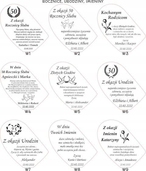 Serce PREZENT na urodziny 1-99 lat TWÓJ GRAWER