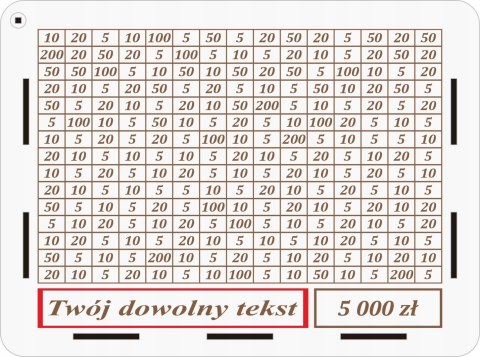 Skarbonka Wykreślana prezent na Urodziny z kłódką - Wybór kwot