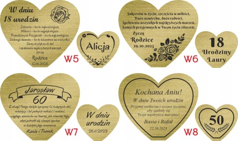 Statuetka Serce Prezent na Urodziny 18 20 30 40 50 60 różne wzory