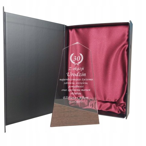 Wyjątkowy prezent urodzinowy - elegancka statuetka w pudełku 30 40 50 60 70