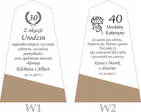 Wyjątkowy prezent urodzinowy - elegancka statuetka w pudełku 30 40 50 60 70