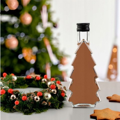 Zestaw prezentowy na święta Ozdobna Drewniana Choinka z Butelką 500 ml