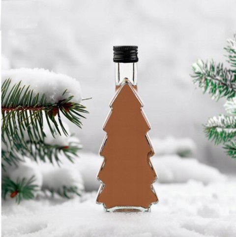 Zestaw prezentowy na święta Ozdobna Drewniana Choinka z Butelką 500 ml