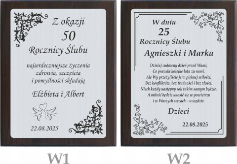 Dyplom z grawerem na rocznicę ślubu - prezent pamiątka jubileusz Złote Gody