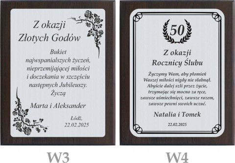 Dyplom z grawerem na rocznicę ślubu - prezent pamiątka jubileusz Złote Gody