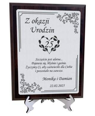 Dyplom z grawerem na urodziny Elegancki prezent pamiątka jubileusz 18 30 50