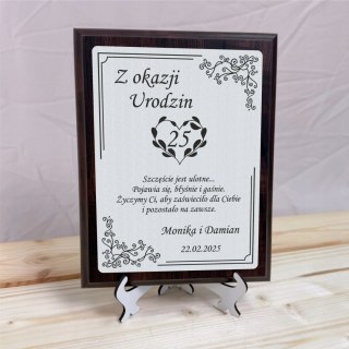 Dyplom z grawerem na urodziny Elegancki prezent pamiątka jubileusz 18 30 50