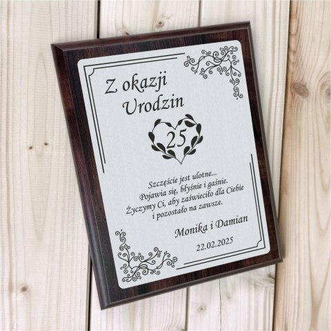 Dyplom z grawerem na urodziny Elegancki prezent pamiątka jubileusz 18 30 50