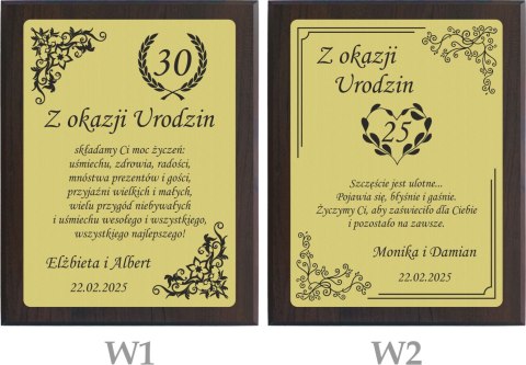 Dyplom z grawerem na urodziny Elegancki prezent pamiątka jubileusz 18 30 50