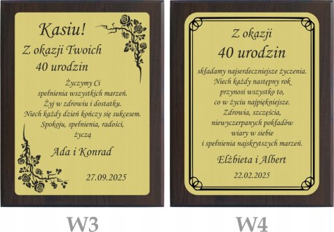 Dyplom z grawerem na urodziny Elegancki prezent pamiątka jubileusz 18 30 50