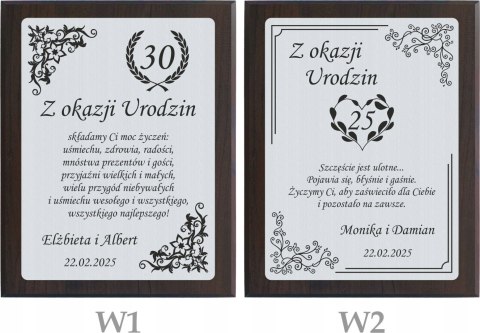 Dyplom z grawerem na urodziny Elegancki prezent pamiątka jubileusz 18 30 50