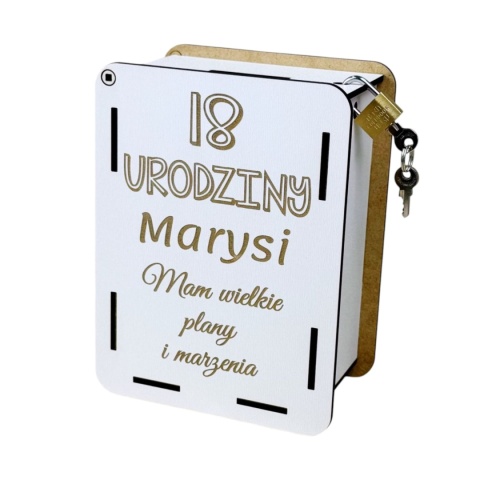 Personalizowana skarbonka na 18 urodziny z grawerem