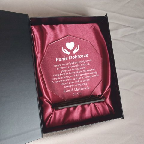 Podziękowanie dla lekarza położnej statuetka z dedykacją prezent upominek