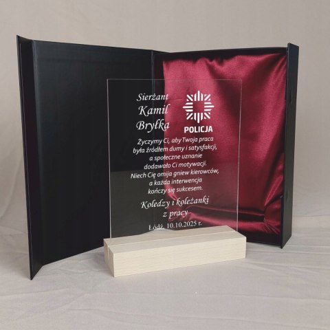 Podziękowanie dla policjanta statuetka z grawerem prezent awans Policja