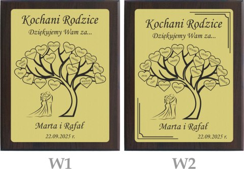 Podziękowanie dla rodziców na ślub Grawerowany Dyplom Drzewko Wdzięczności