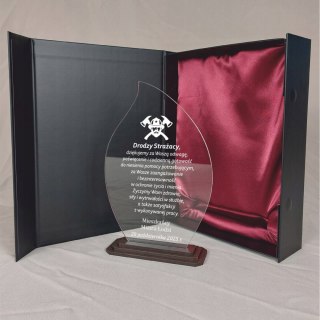 Podziękowanie dla strażaka elegancka statuetka z dedykacją Dzień Strażaka