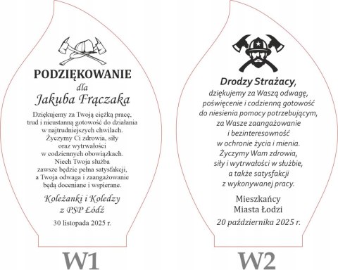 Podziękowanie dla strażaka elegancka statuetka z dedykacją Dzień Strażaka
