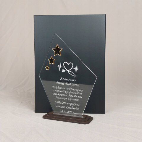 Prezent dla lekarza pielęgniarki elegancka statuetka Podziękowanie za pomoc