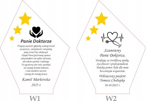 Prezent dla lekarza pielęgniarki elegancka statuetka Podziękowanie za pomoc