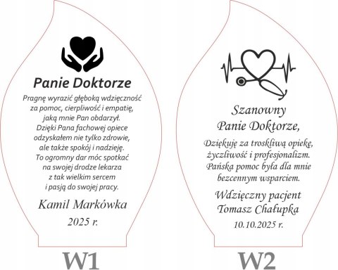 Prezent dla lekarza statuetka z dedykacją podziękowanie za troskę i opiekę