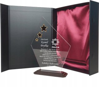 Prezent dla policjanta statuetka z dedykacją podziękowanie Policja upominek