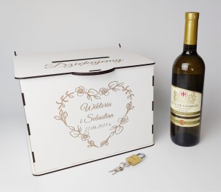 Pudełko Skrzynka na koperty ślubne z Grawerem