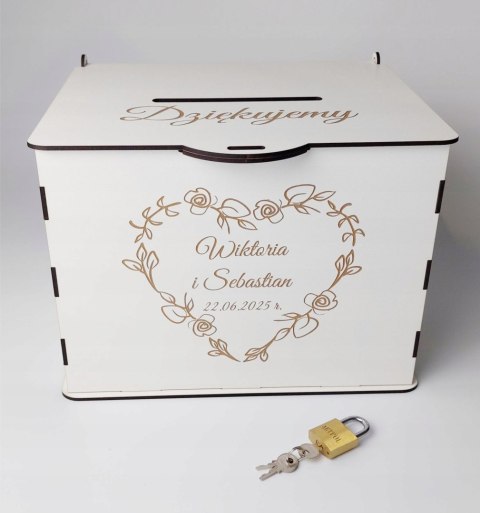 Pudełko Skrzynka na koperty ślubne z Grawerem