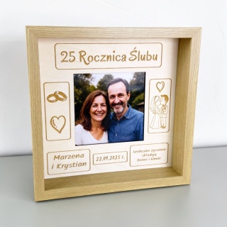 Ramka z okazji rocznicy ślubu dla rodziców lub dziadków - personalizowany prezent ze zdjęciem