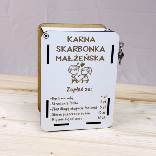 Skarbonka Małżeńska Karna Prezent Rocznica Ślubu + kłódka