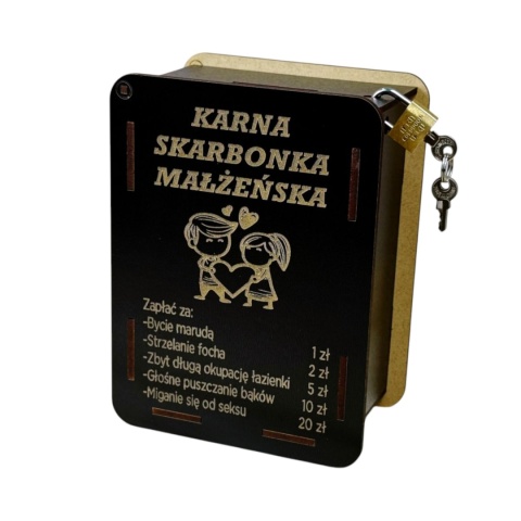 skarbonka karna dla par prezent z grawerem dla małżeństwa