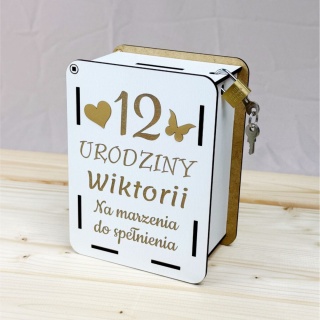 Skarbonka z grawerem dla dziecka - prezent urodzinowy dla dziewczynki