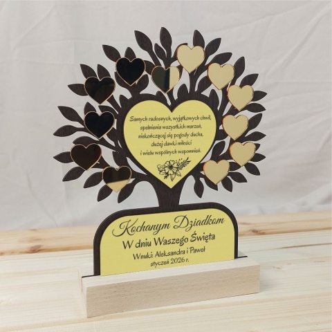 Statuetka Dzień Babci i Dziadka Drzewko Prezent z grawerem