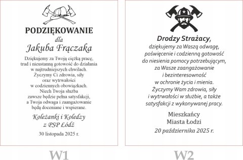 Statuetka Straż Pożarna prezent dla strażaka podziękowanie pamiątka grawer