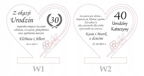 Statuetka Urodzinowa - serce w etui Prezent na urodziny 30 40 50 60 70