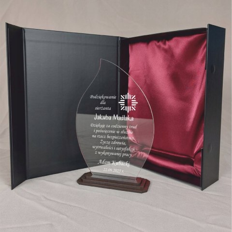 Upominek dla funkcjonariusza Policji elegancka statuetka dedykacja Policja