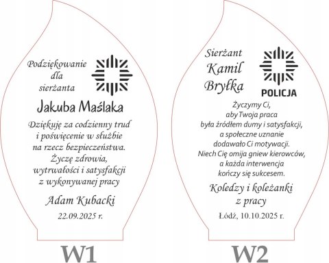 Upominek dla funkcjonariusza Policji elegancka statuetka dedykacja Policja