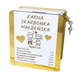 Złota Karna Skarbonka dla Par - Prezent na Rocznicę Ślubu z Grawerem