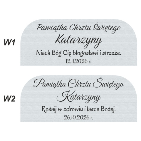 warianty graweru dla statuetki na chrzest