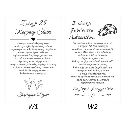 warianty na rocznicę ślubu dla statuetki z grawerem