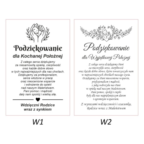 wariant tekstowy dla położnej